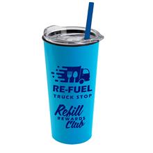 The Roadmaster - 18 oz. Travel Tumbler with Clear Slide Lid and Straw